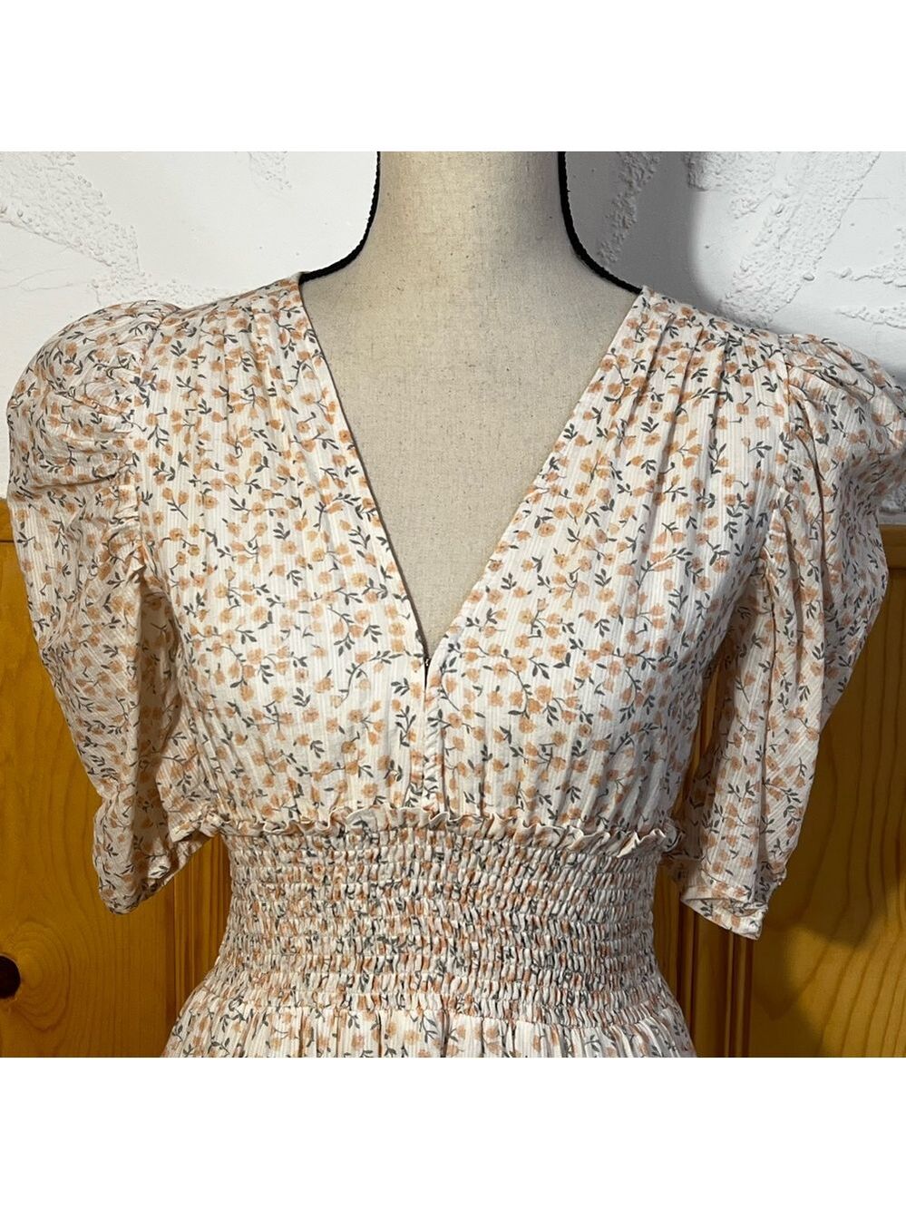 Cleobella Sadie Floral Plunge Mini Dress Sz-XS - Picture 3 of 10